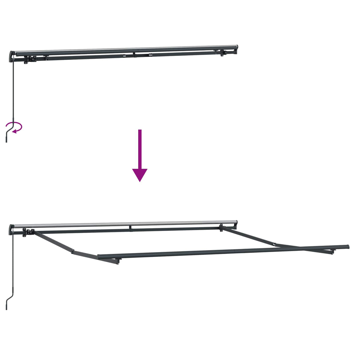 Retractable Awning Beige 300 x 250 cm Polyester and Aluminium