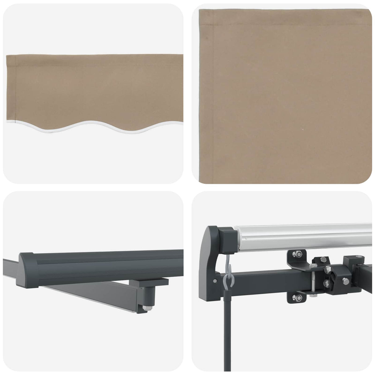 Retractable Awning Beige 300 x 250 cm Fabric and Aluminium