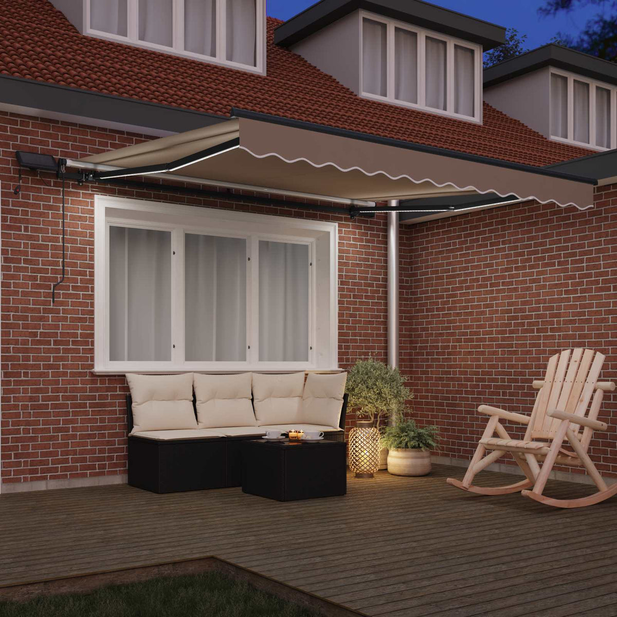 Retractable Awning Beige 300 x 250 cm Fabric and Aluminium