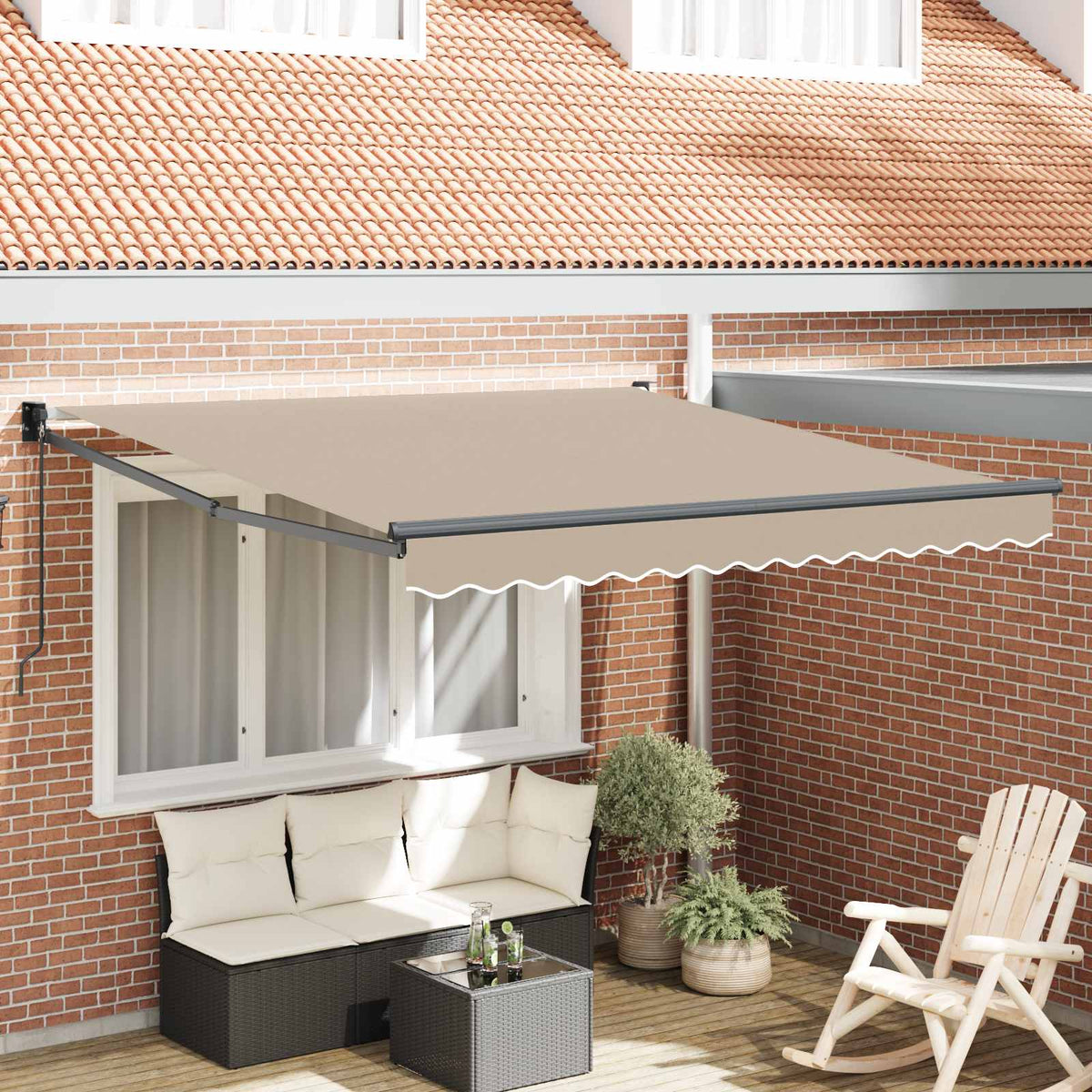 Retractable Awning Beige 300 x 250 x 165 cm