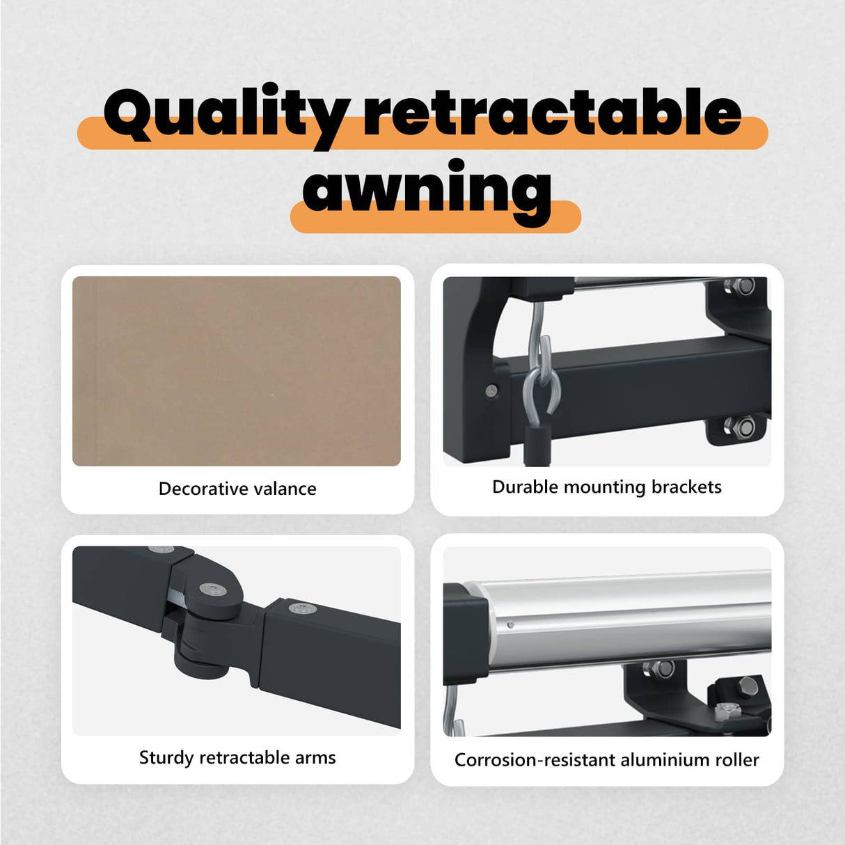 Retractable Awning Beige 400 x 300 cm Polyester and Aluminium