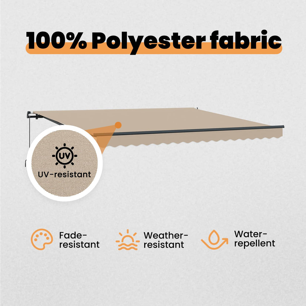 Retractable Awning Beige 400 x 300 cm Polyester and Aluminium