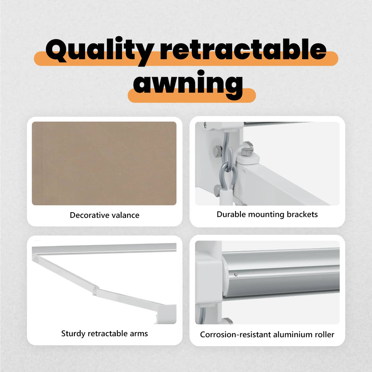 Retractable Awning Beige 400 x 300 cm