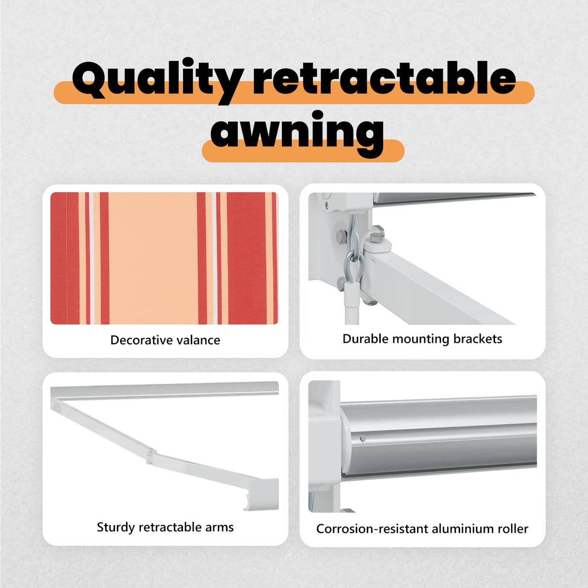 Retractable Awning Yellow and Orange 400 x 350 cm