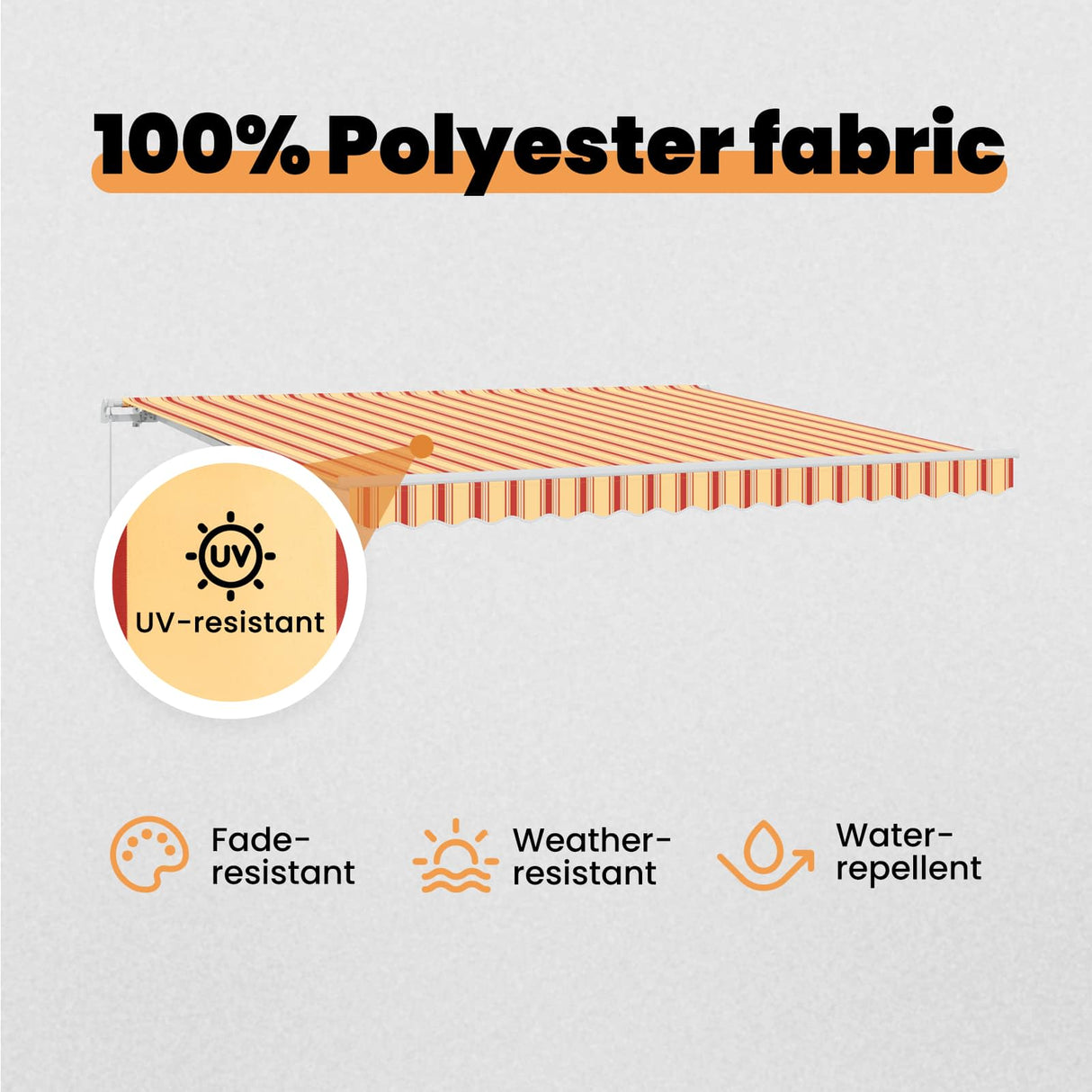 Retractable Awning Yellow and Orange 400 x 350 cm