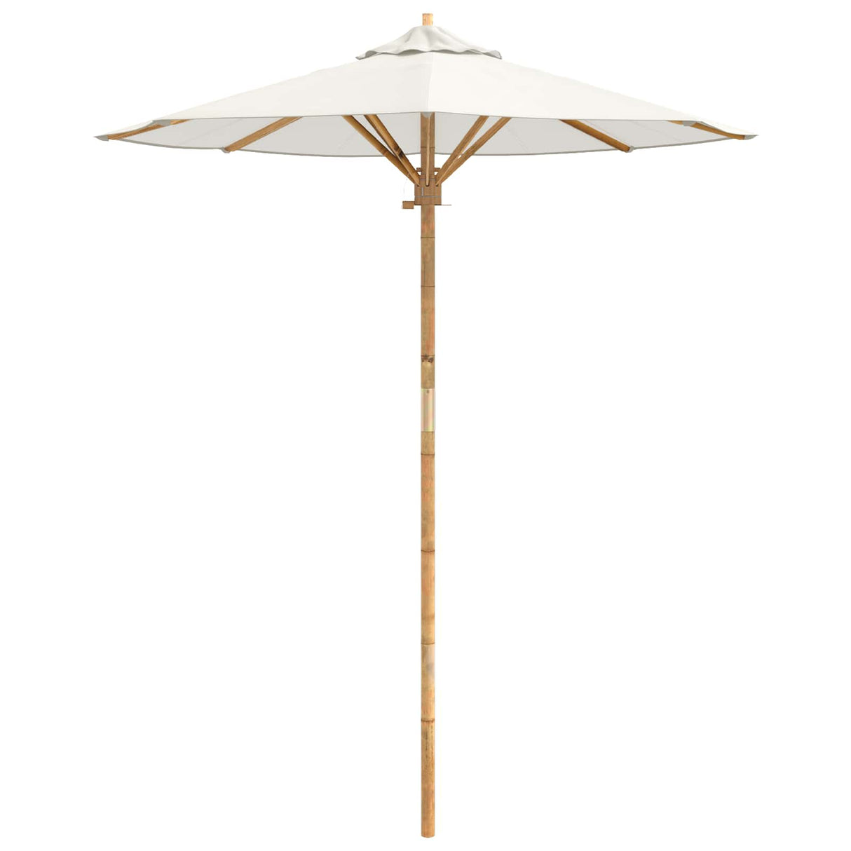 Garden Parasol Cream White Ø 180 x 230 cm Bamboo