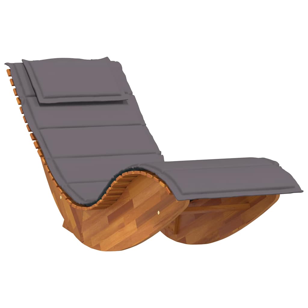Sun Lounger 2 pcs Solid Acacia Wood Brown