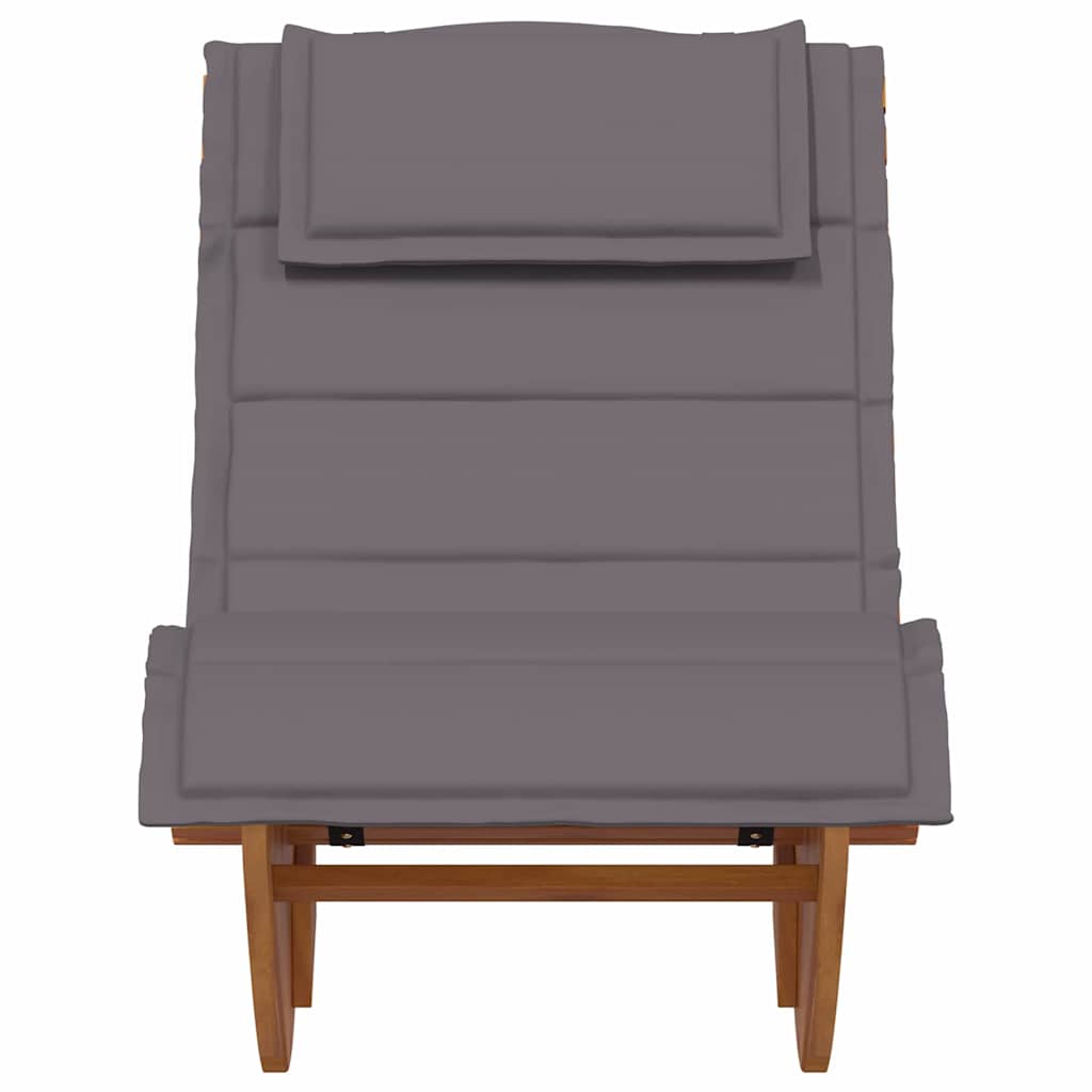 Sun Lounger 2 pcs Solid Acacia Wood Brown