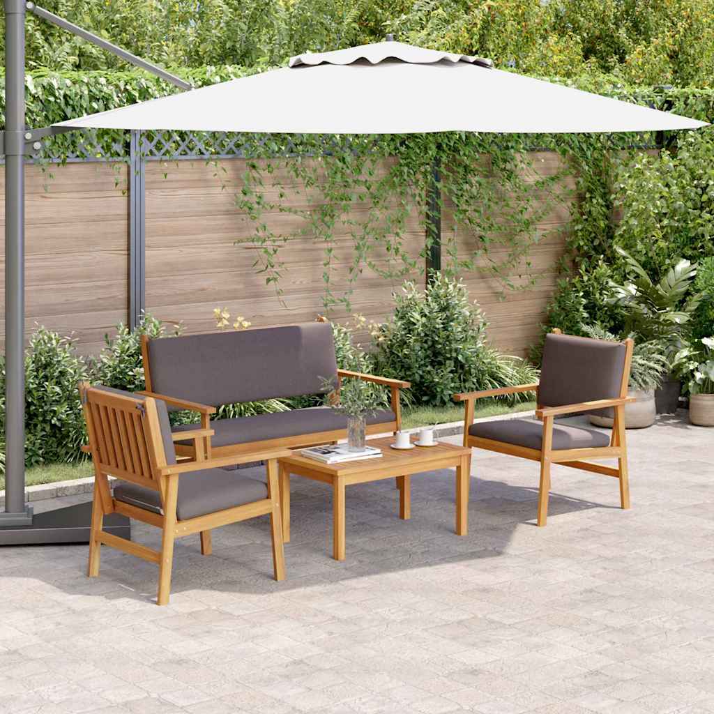 Garden Sofa Set 4 pcs Brown 120 x 65.5 x 79 cm