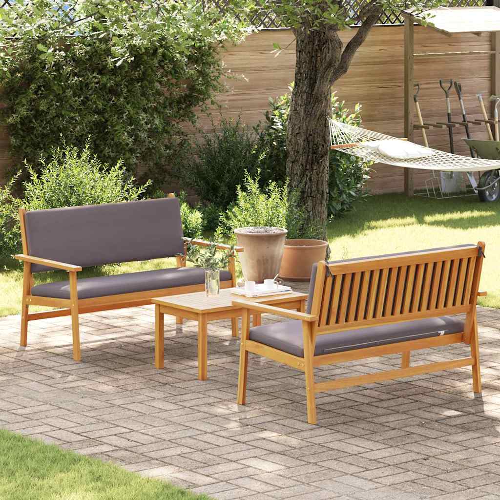 Garden Sofa Set 3 pcs Brown 120 x 65.5 x 79 cm