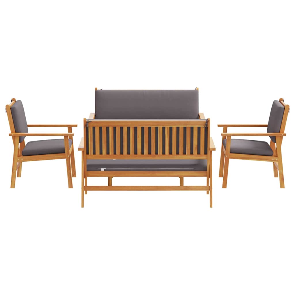 Garden Sofa Set with Cushion 5 pcs Brown Solid Acacia wood