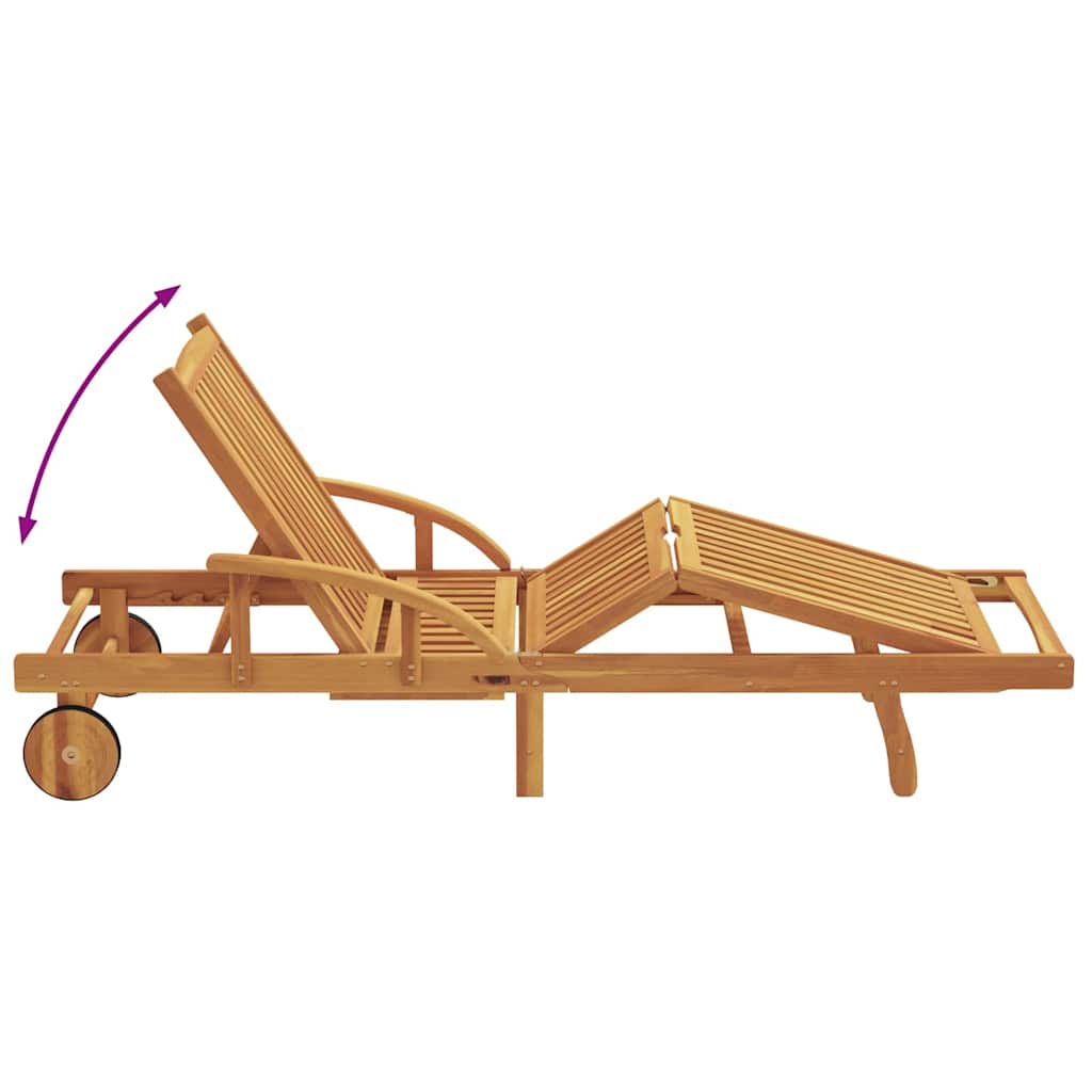 Sun Lounger 2 pcs Solid Acacia Wood Taupe
