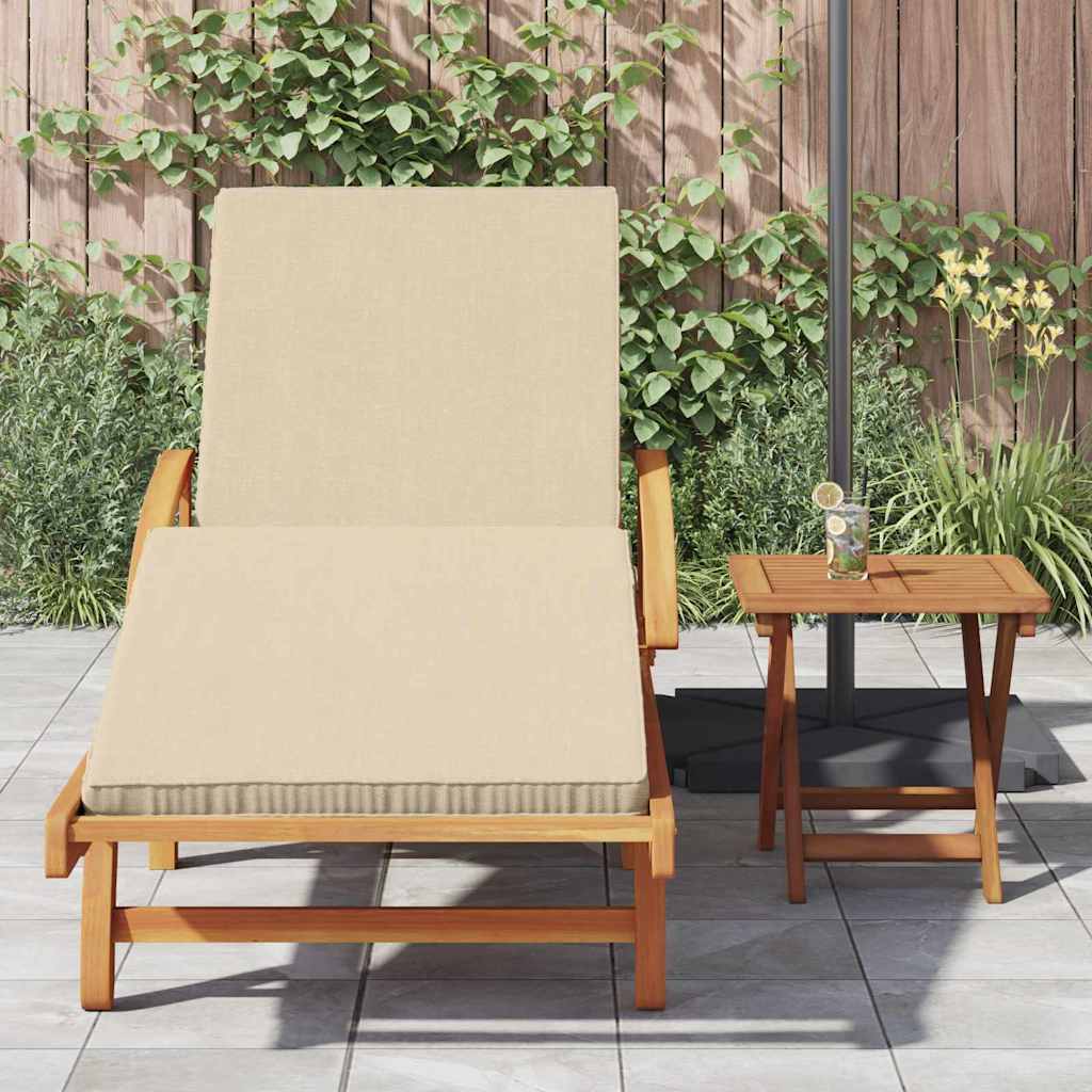 Sun Lounger 2 pcs Solid Acacia Wood Beige