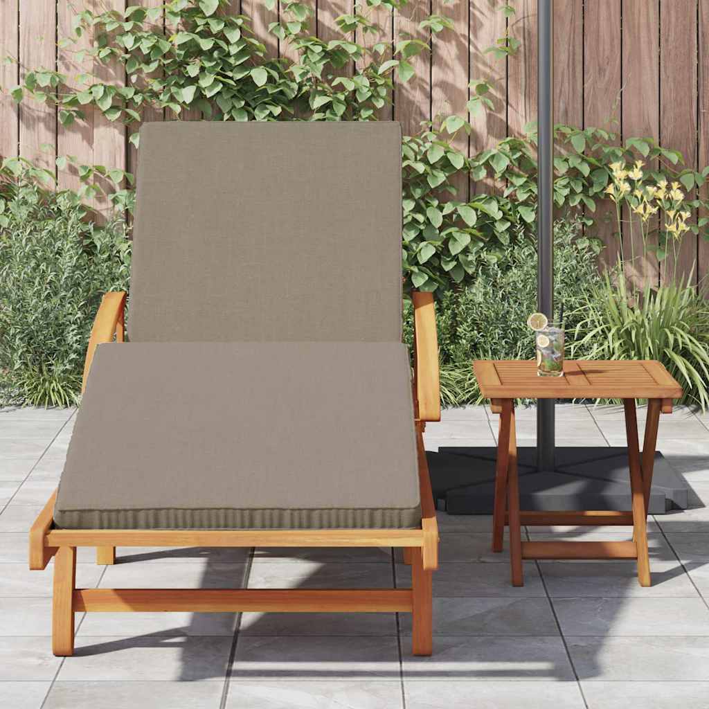 Sun Lounger 2 pcs Solid Acacia Wood Taupe
