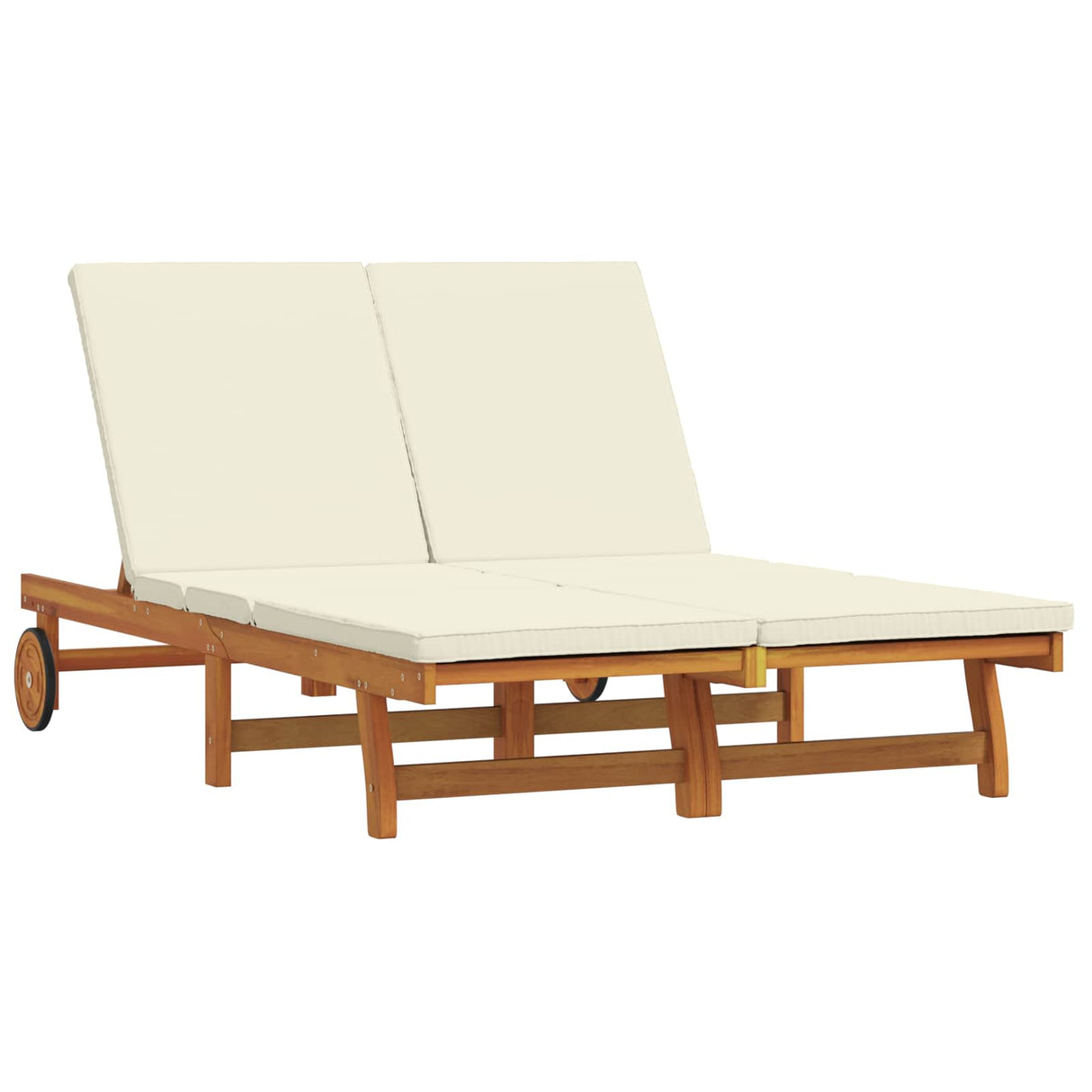 Sun Lounger Brown 125 x 200 x 84 cm Solid Acacia Wood