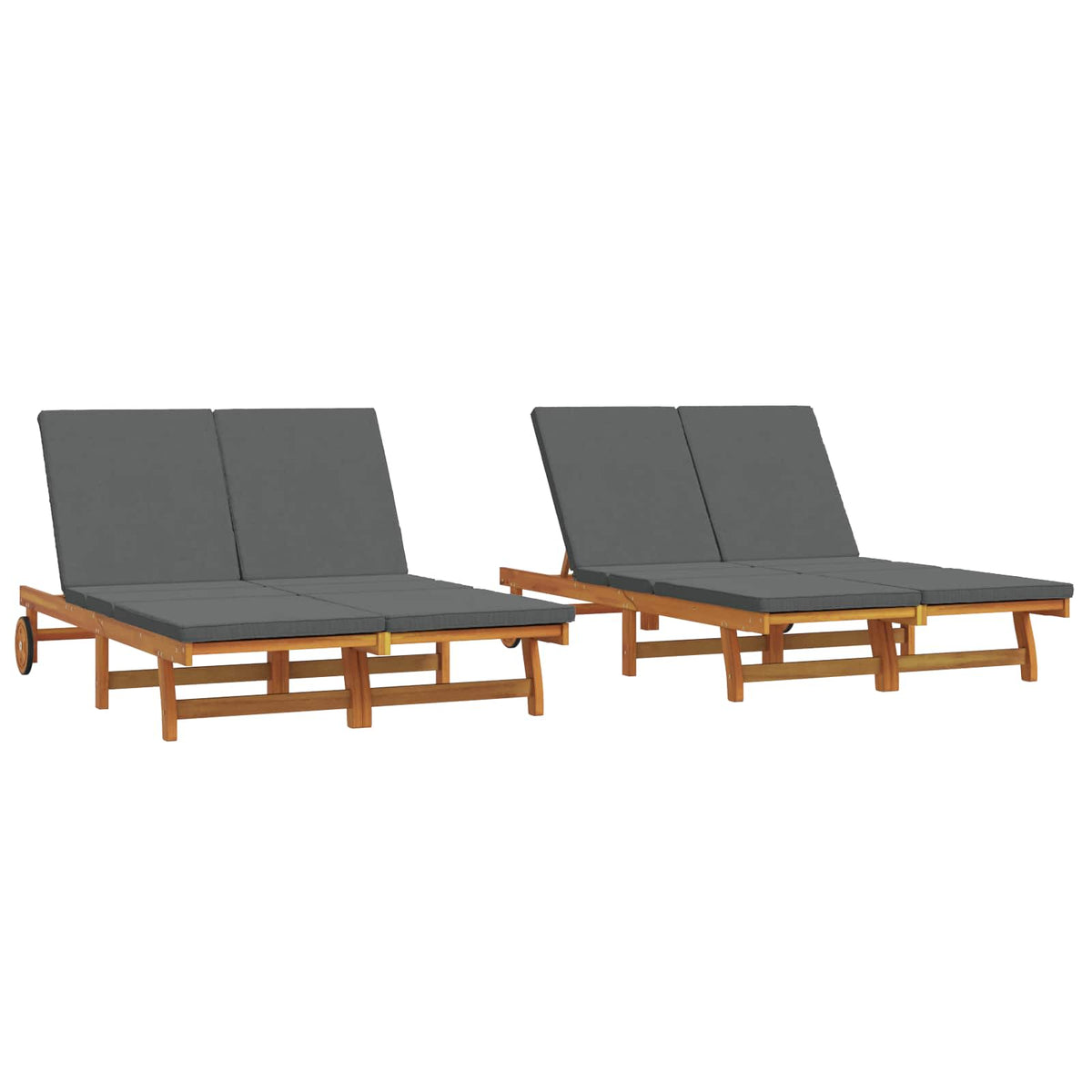 Sun Lounger Brown 125 x 200 x 84 cm Solid Acacia Wood