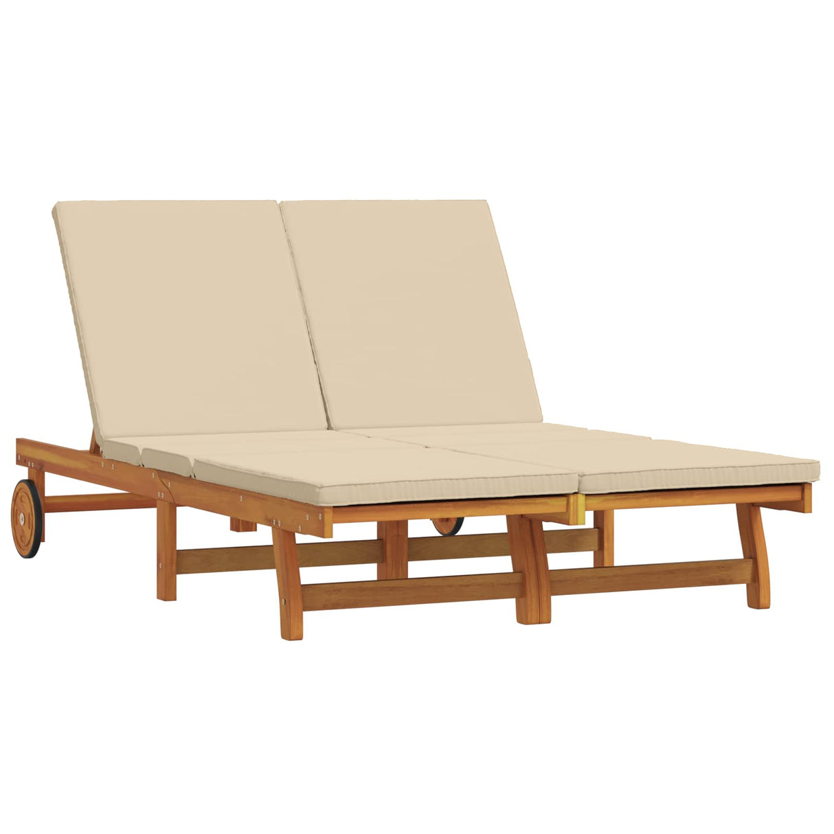 Sun Lounger Brown 125 x 200 x 84 cm Solid Acacia Wood