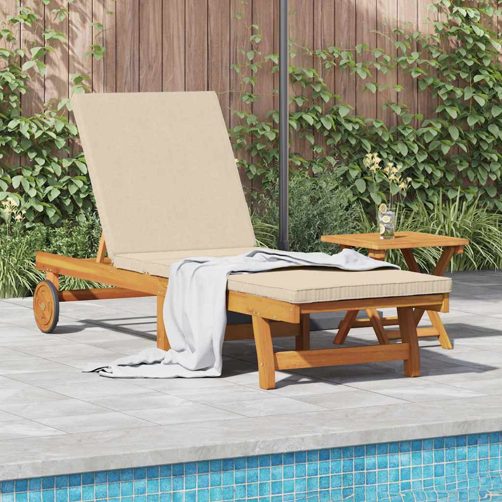 Sun Lounger 2 pcs Solid Acacia Wood Brown
