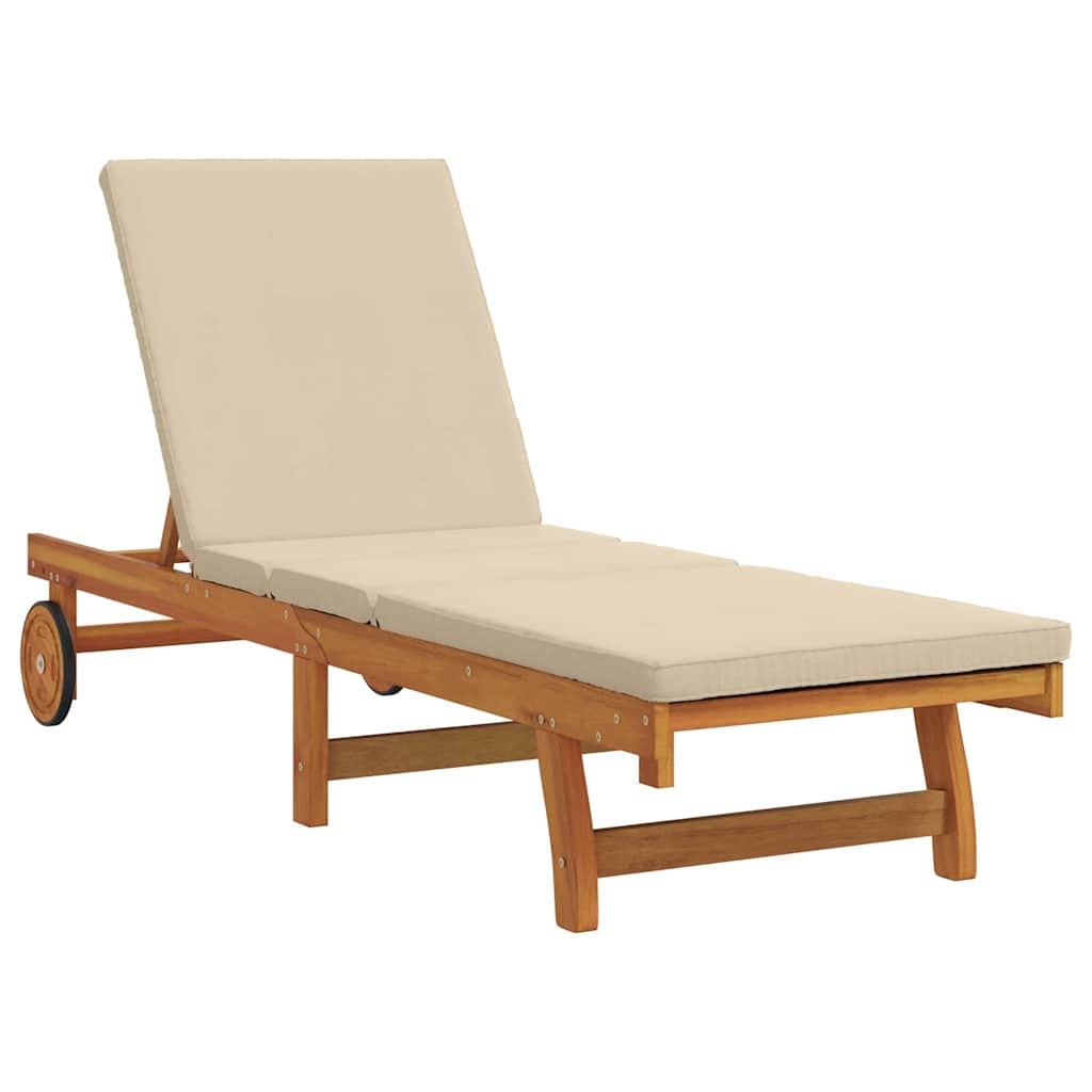 Sun Lounger 2 pcs Solid Acacia Wood Brown