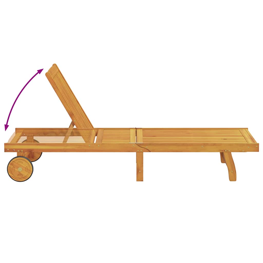 Sun Lounger 3 pcs Solid Acacia Wood Brown