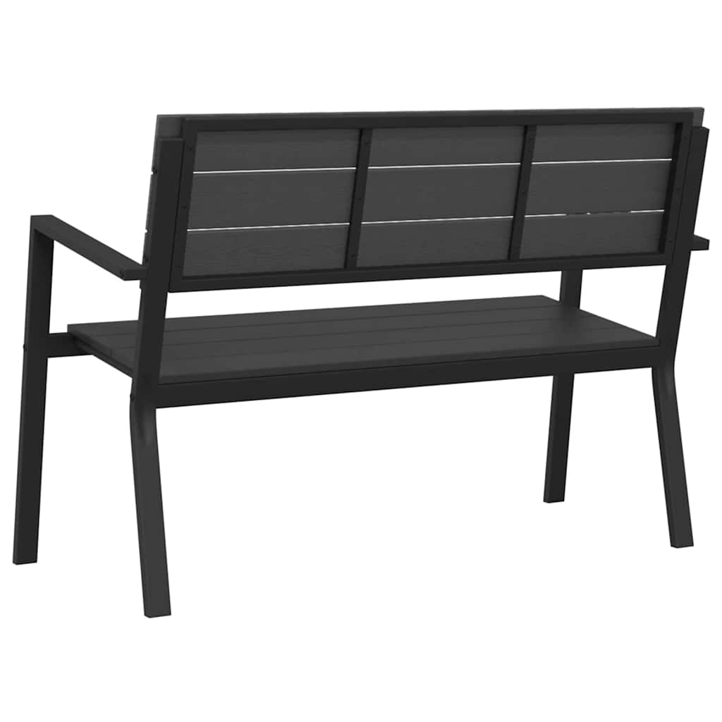 Garden Bench Black 118 x 54 x 77cm Steel