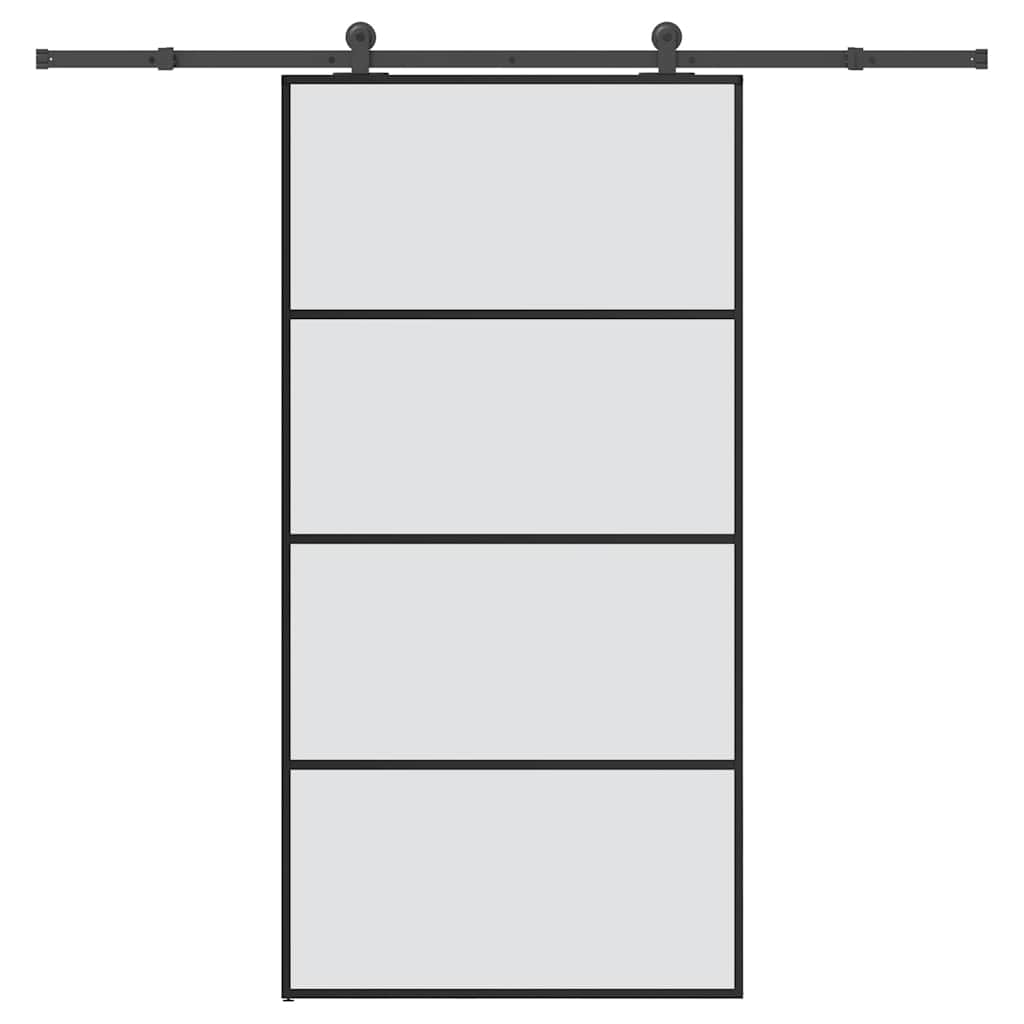 Sliding Door with Hardware Set 102,5x205 cm ESG Glass&Aluminium