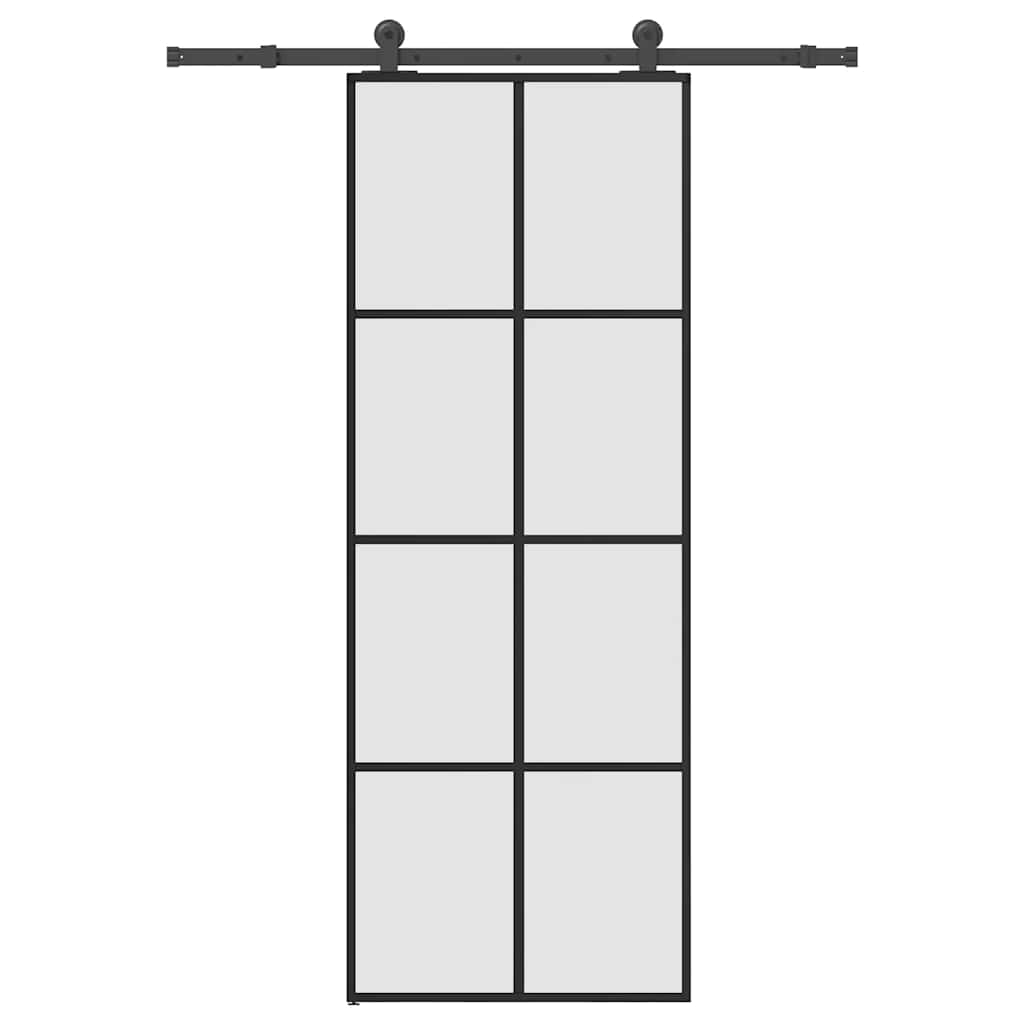 Sliding Door with Hardware Set 76x205 cm ESG Glass&Aluminium