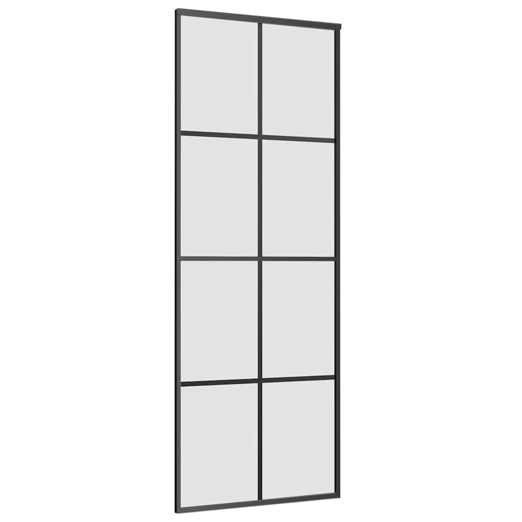 Sliding Door with Hardware Set 76x205 cm ESG Glass&Aluminium