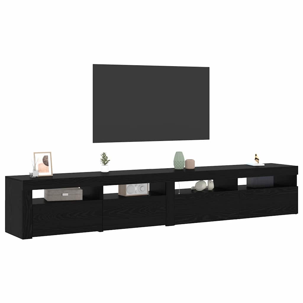 TV Cabinets 2 pcs Black oak 240 x 35 x 40 cm Engineered wood