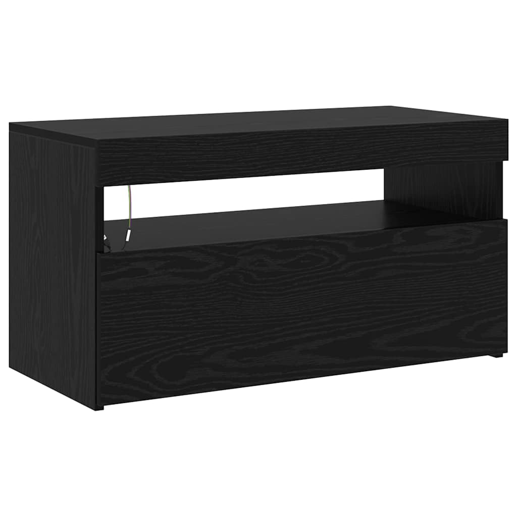 TV Cabinets 2 pcs Black oak 195 x 35 x 40 cm Engineered wood