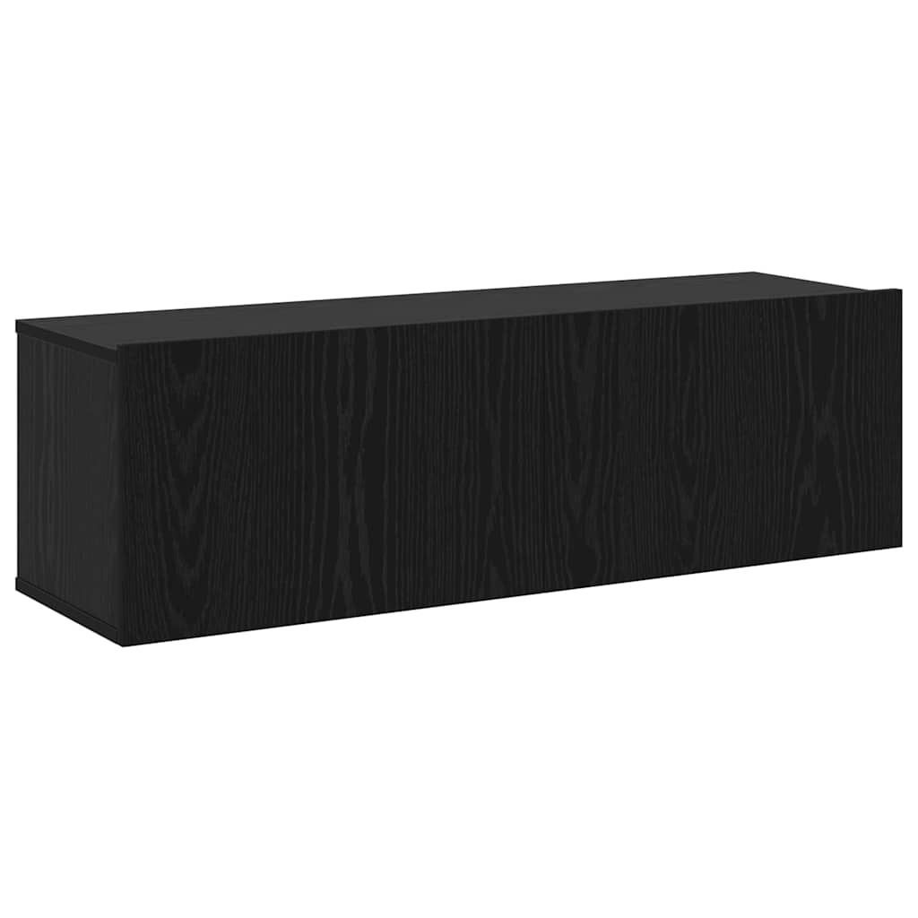 TV Cabinet Set 3 pcs Black Oak Engineered Wood