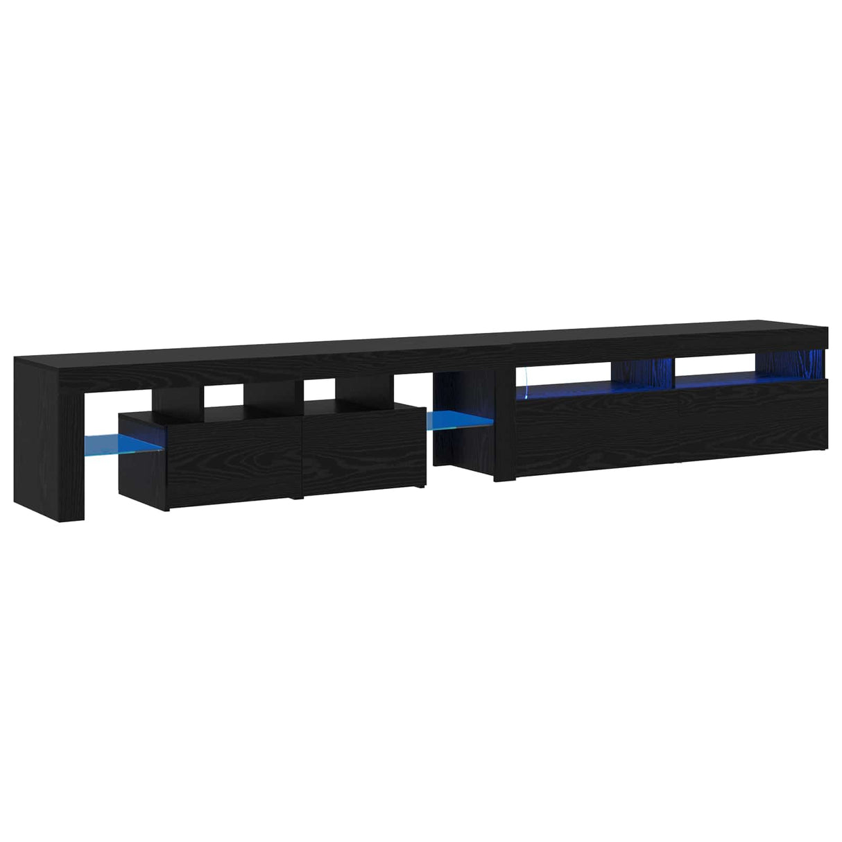 TV Cabinet 2 pcs Black Oak Engineered Wood