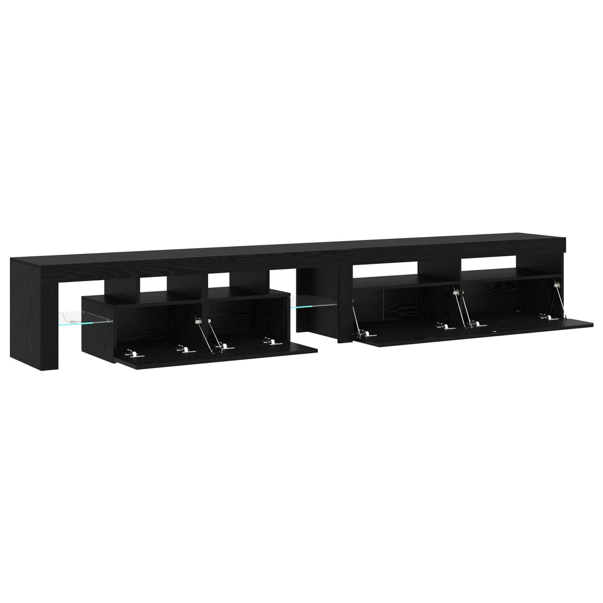 TV Cabinet 2 pcs Black Oak Engineered Wood