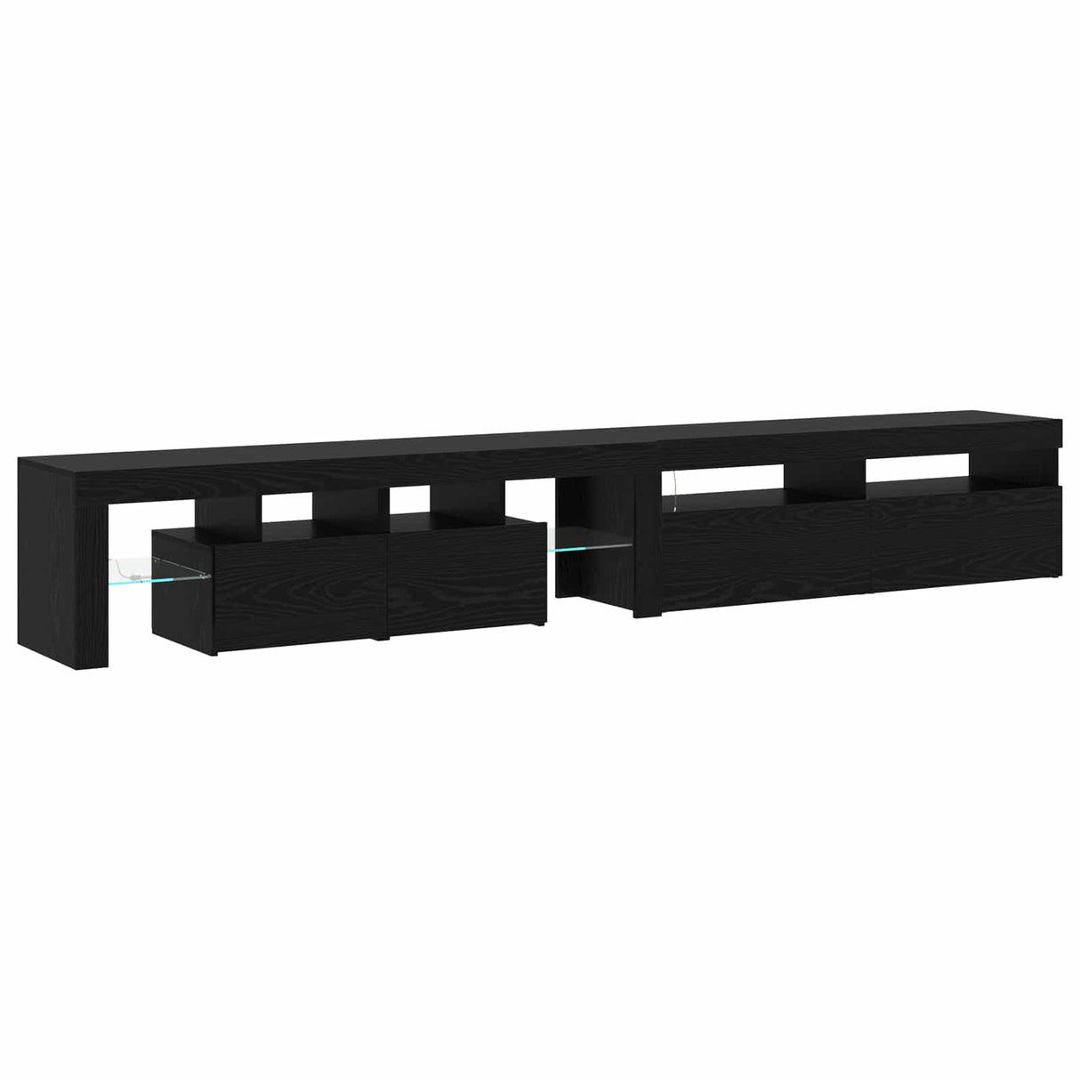 TV Cabinet 2 pcs Black Oak Engineered Wood