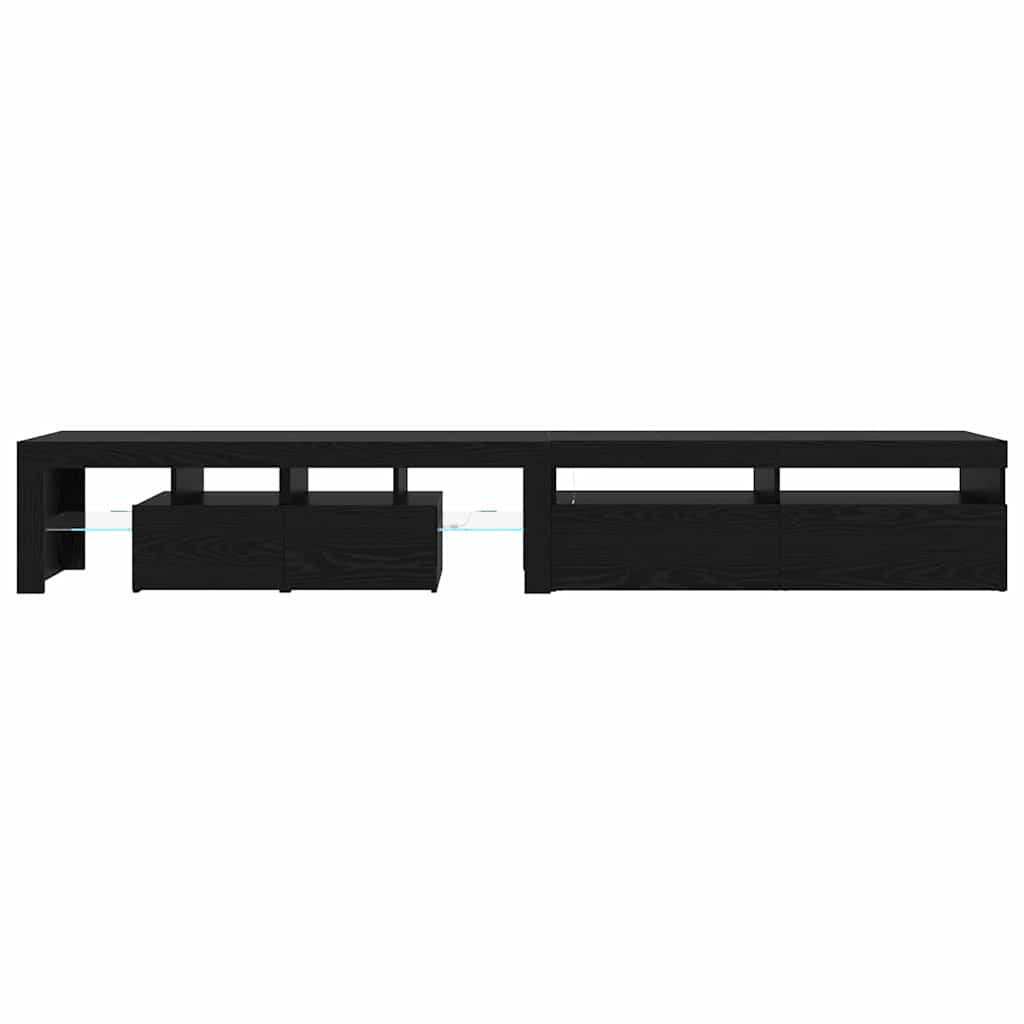 TV Cabinet 2 pcs Black Oak Engineered Wood