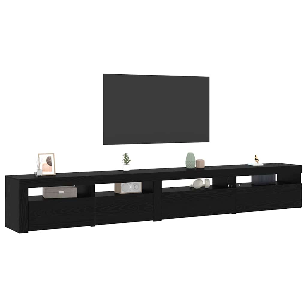 TV Cabinet Set 3 pcs Black Oak Engineered Wood