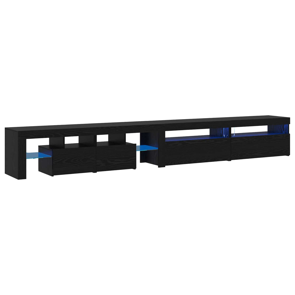 TV Cabinet 3 pcs Black Oak Engineered Wood