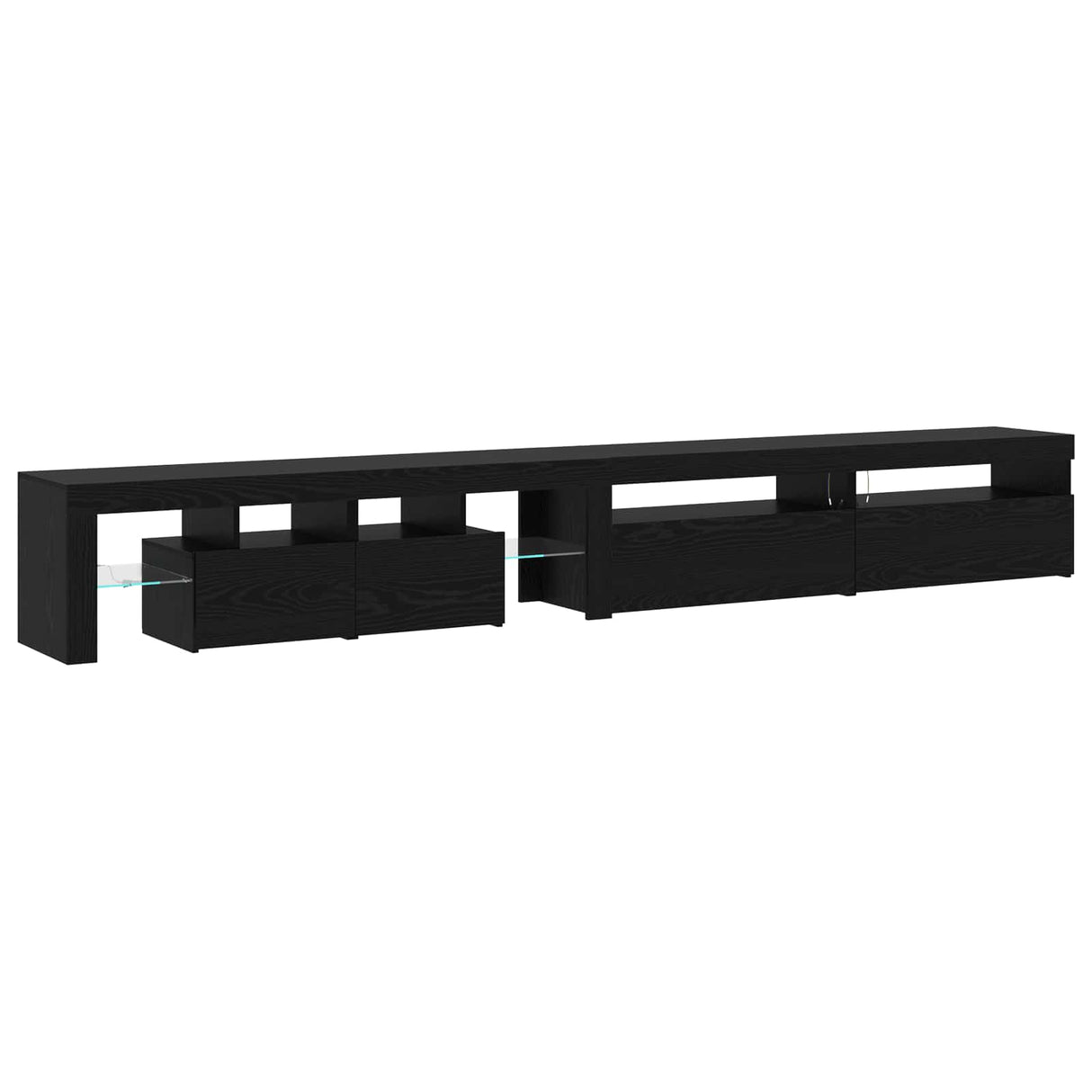 TV Cabinet 3 pcs Black Oak Engineered Wood