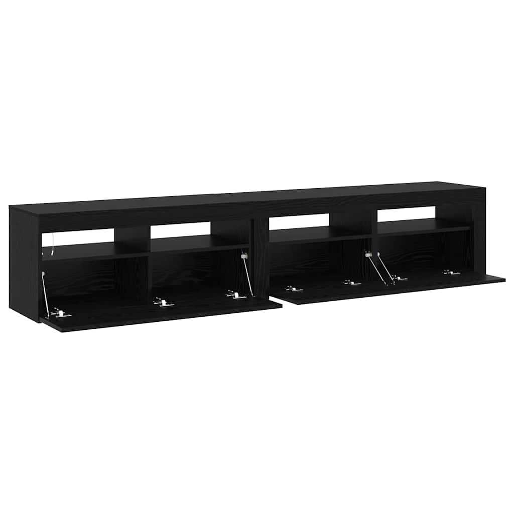 TV Cabinets 2 pcs Black oak 210 x 35 x 40 cm Engineered wood