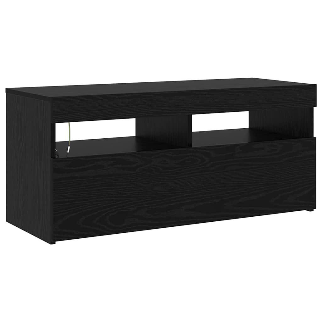 TV Cabinets 2 pcs Black oak 210 x 35 x 40 cm Engineered wood