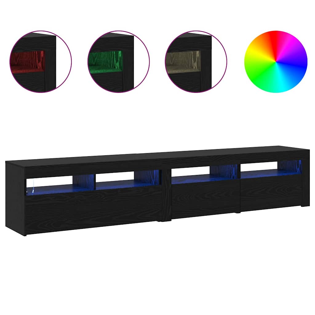 TV Cabinets 2 pcs Black oak 210 x 35 x 40 cm Engineered wood