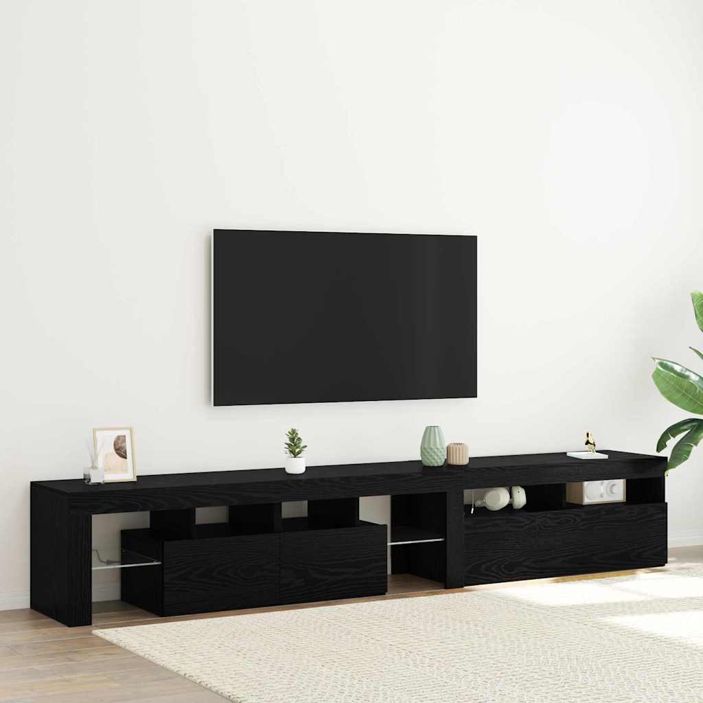 TV Cabinet 2 pcs Black Oak Engineered Wood
