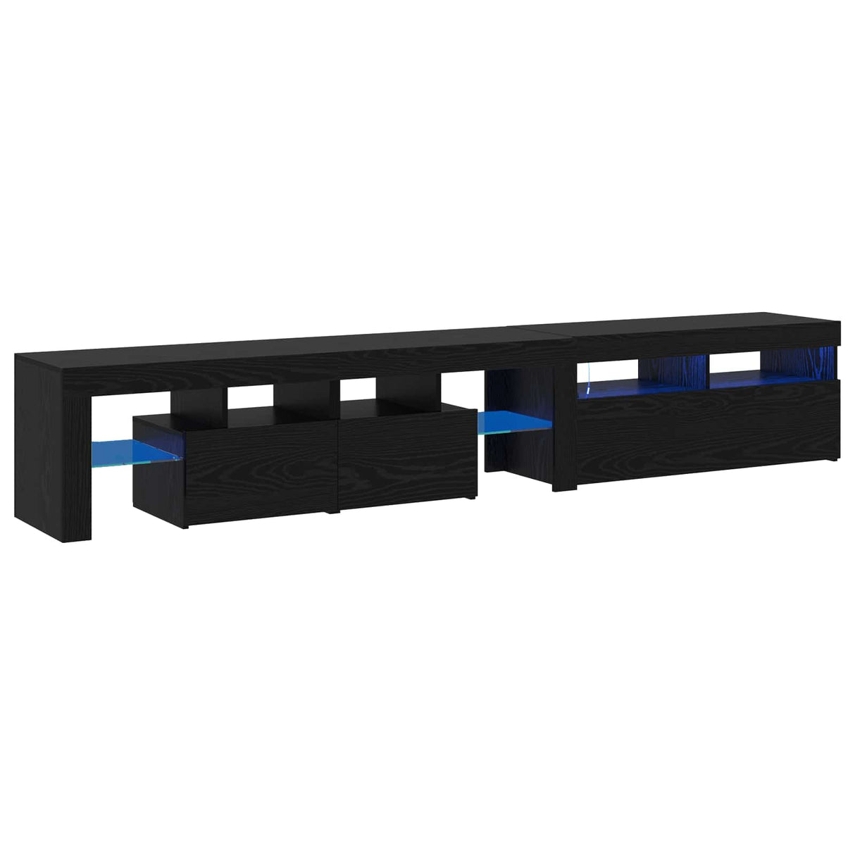 TV Cabinet 2 pcs Black Oak Engineered Wood