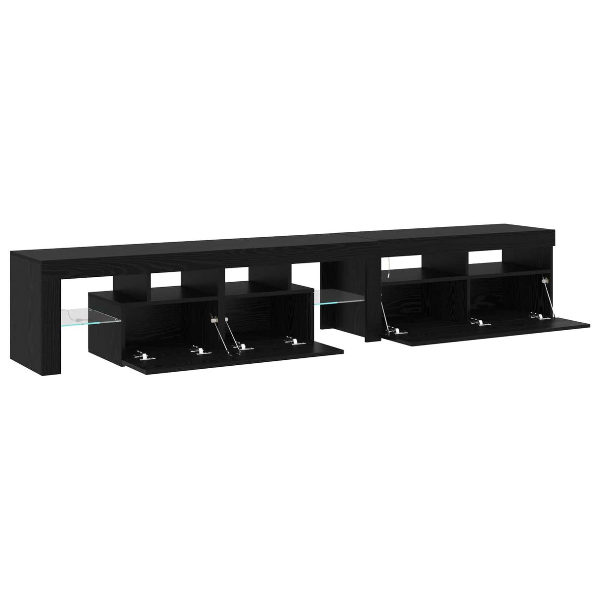 TV Cabinet 2 pcs Black Oak Engineered Wood