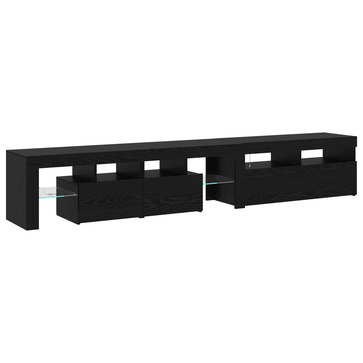 TV Cabinet 2 pcs Black Oak Engineered Wood