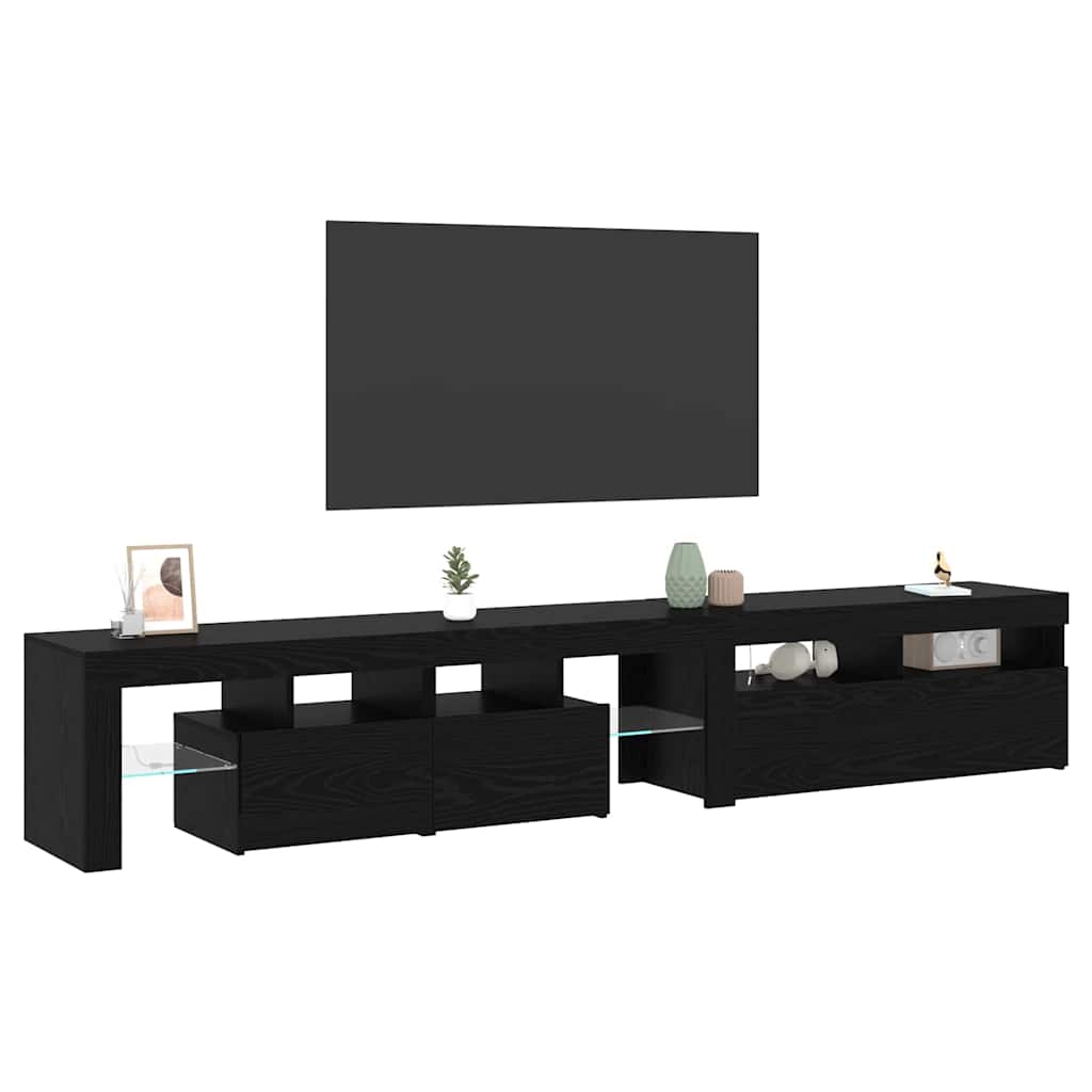 TV Cabinet 2 pcs Black Oak Engineered Wood