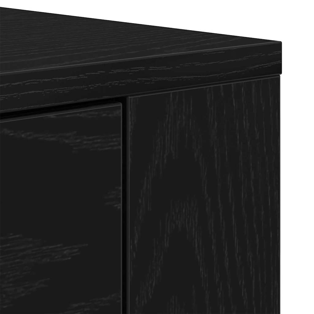 Sideboard Black Oak 160 x 33 x 70 cm Engineered Wood