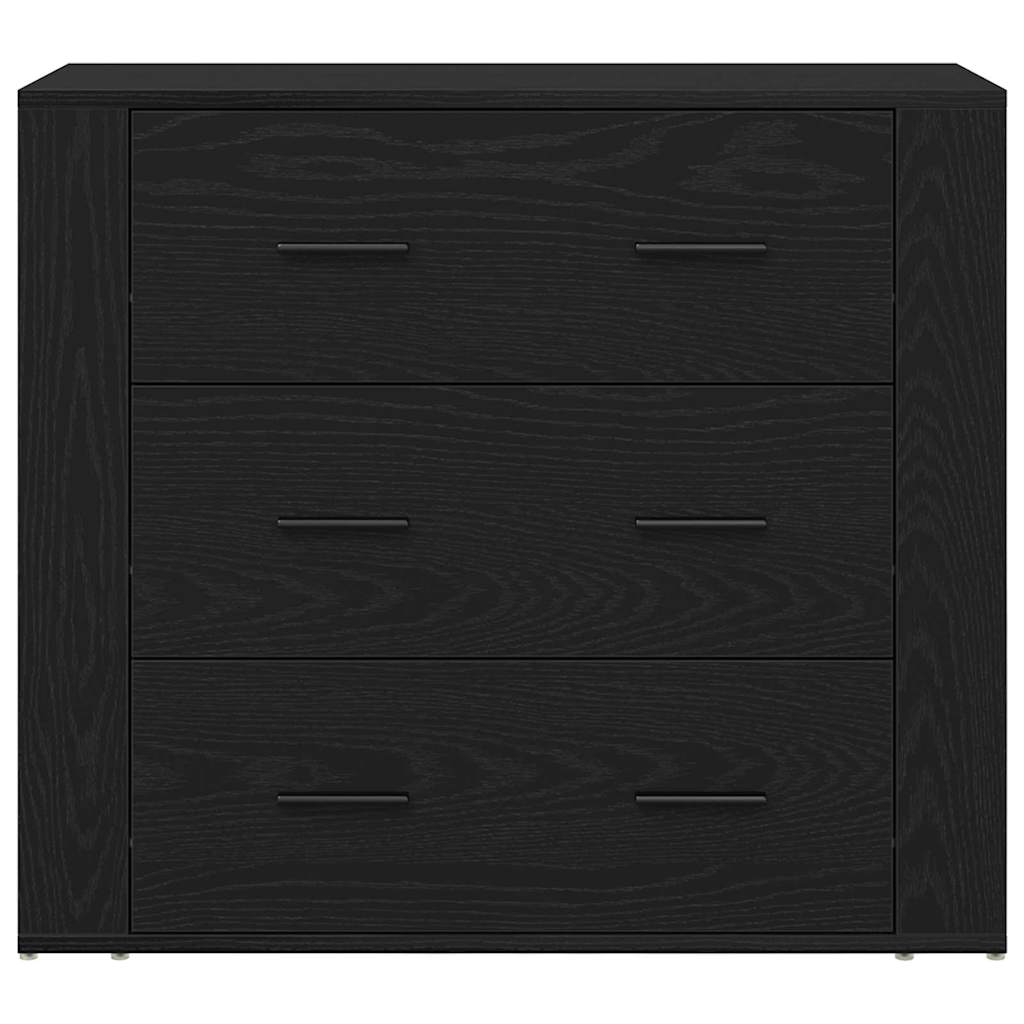 Sideboard Black Oak 160 x 33 x 70 cm Engineered wood