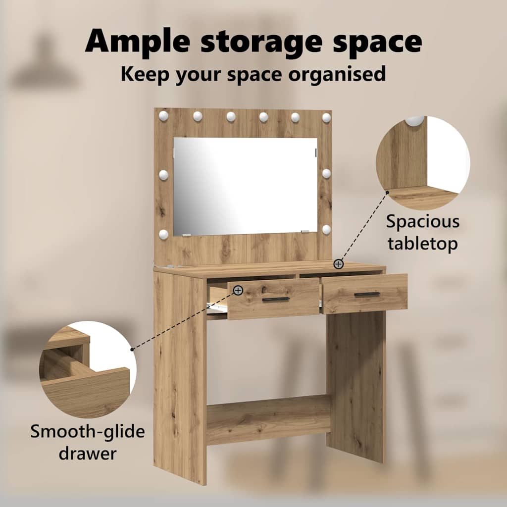 Dressing Table Artisan Oak 78,5 x 41 x 135 cm Engineered Wood
