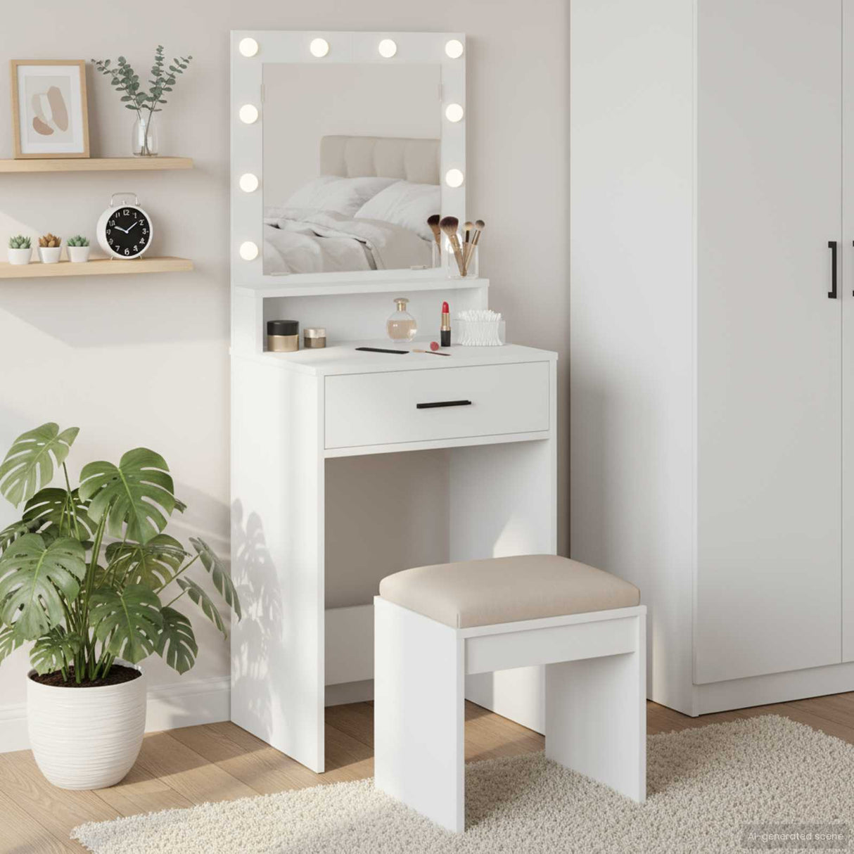 Dressing Table White 50 x 41 x 135 cm Engineered Wood
